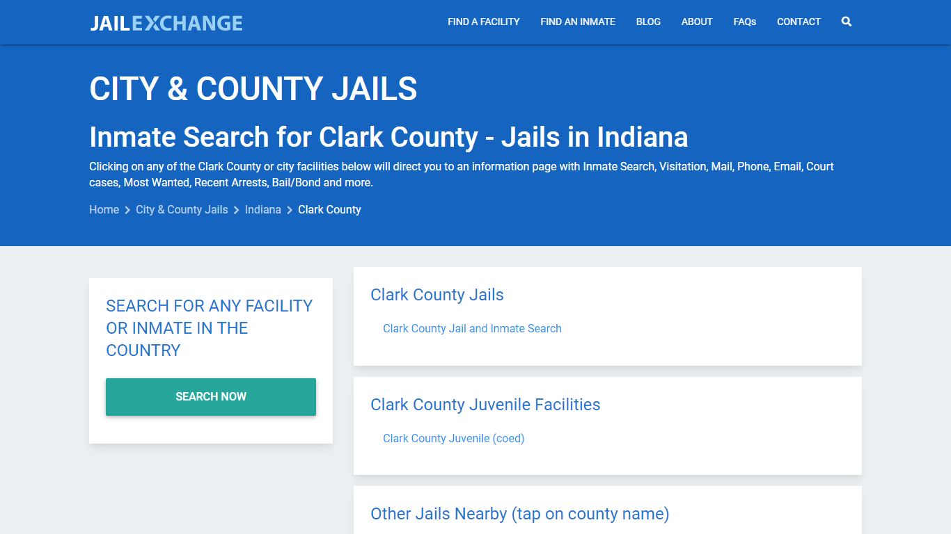 Inmate Search for Clark County | Jails in Indiana - Jail Exchange